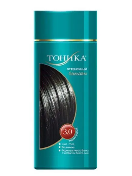 Tonic за тъмна светлина коса и тъмно кафяво, сиво и лилаво, тъмно червено на тоник