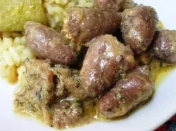 Задушени пилешки сърца