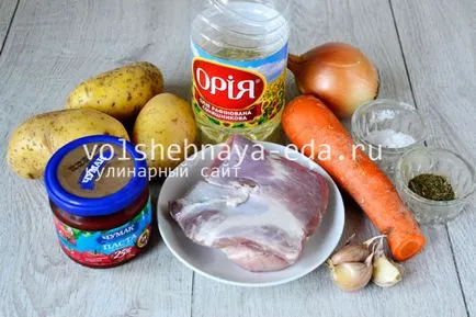 Печени картофи с месо в multivarka, магия