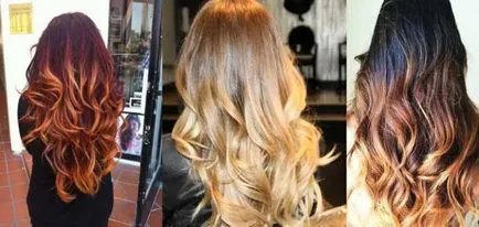 Видове боя за коса Ombre shatush, balayazh