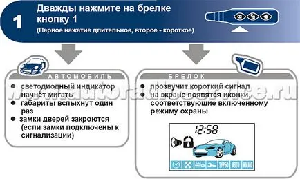 Режимът на защита аларма - определяне на автоаларми диалоговия Starline B9 (звезда ред) Режимът на защита аларма - определяне на автоаларми диалоговия Starline B9