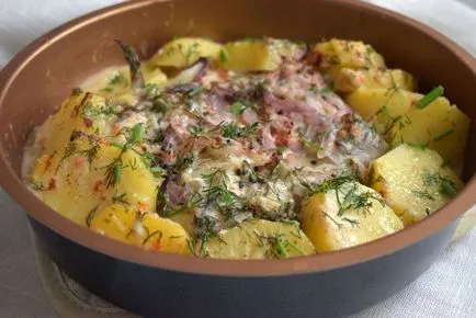 Печена пикша с картофи, лъжица-povaroshka рецепти и ястия