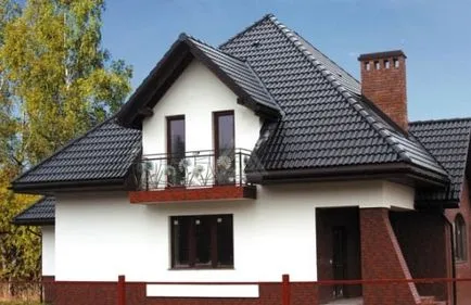 Цветът на къщата, а покривът - особено подбора, снимка комбинацията от възможности (у дома) Цветът на къщата, а покривът - особено за подбор, опциите за комбинация снимка