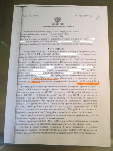 Примерни досъдебното искове за CTP, Адвокатска кантора в Петров Сергей Владимирович