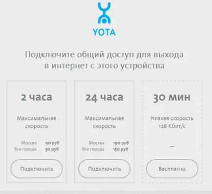 Restricții de ocolire Yota pe Android-dispozitive