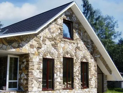 Проектиране на фасадата на тухлена къща дизайн, облицовки и зидария, за да украсят