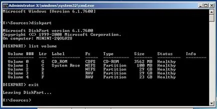 Sistemul de operare nu apare în parametrii de recuperare Windows 7 sistem