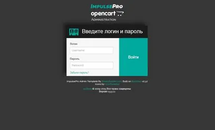 Opencart - módosíthatja a szabványos kialakítás admin online áruház, modern design, amoseo