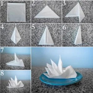 Origami az asztalra a szalvéták létre egy ünnepi hangulatot