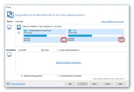 Transferarea sistemului pe un hard disk diferit