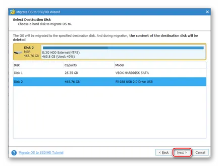 Transferarea sistemului pe un hard disk diferit