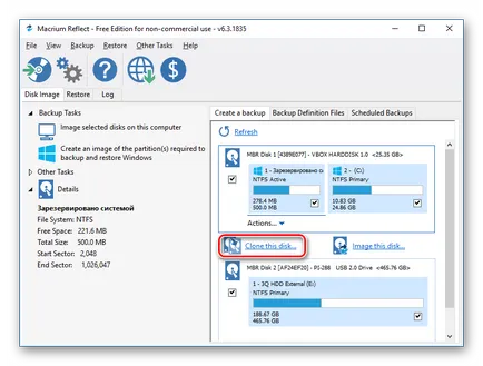 Transferarea sistemului pe un hard disk diferit