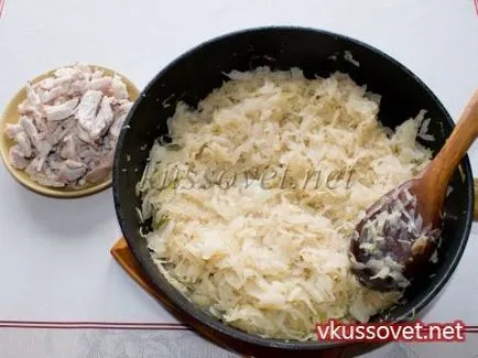 Pigodi - Koreai piték és káposztával csirke recept lépésről lépésre fotók