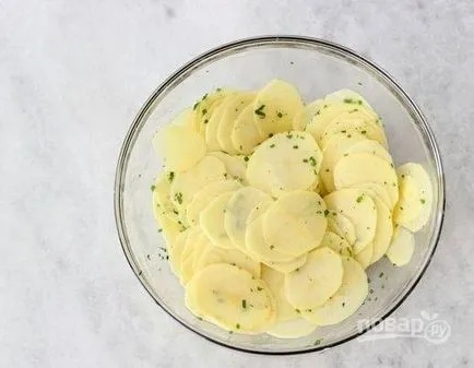 Pite burgonya, szalonnával és sajttal - lépésről lépésre recept fotók