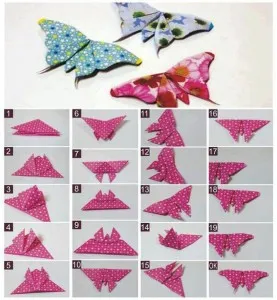 Papírból készült cikkek kezeddel alkalmazások, a kötet labda, origami, fotók és videó