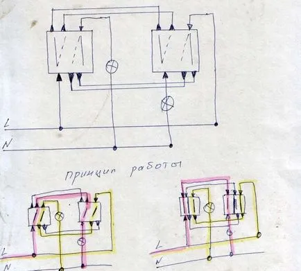 Trecerea schema de conexiuni comuta modul de conectare cu 2 locuri, comutator-un singur buton, video