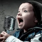 Munkavégzés a mikrofon felvétel közben ének a stúdióban