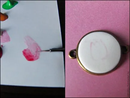 Desenați o pictura in miniatura pe plastic „Pink Tulip“ - artizani echitabil - manual, lucrate manual