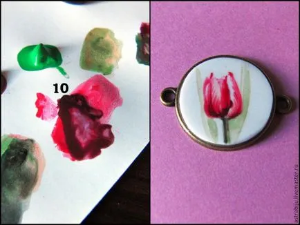 Desenați o pictura in miniatura pe plastic „Pink Tulip“ - artizani echitabil - manual, lucrate manual
