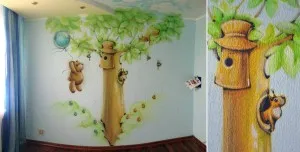 Pictura pe perete în camera copiilor cu propriile lor mâini