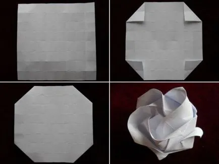 flori Origami - - Roza Kavasaki figurine confecționate din hârtie cu propriile mâini