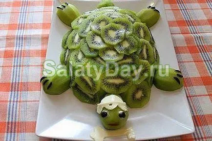 Saláta teknős - díszítik minden asztalra recept fotókkal és videó
