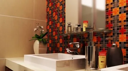 A modern design a fürdőszobában színösszeállítás és a térrendezés