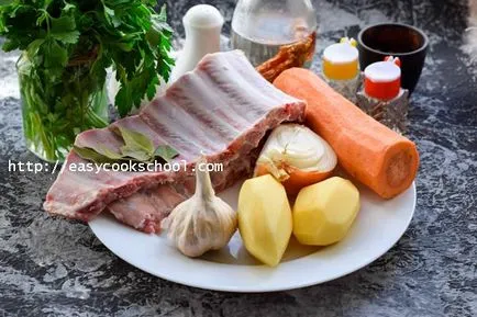 Супа от свински ребра рецепта с фото, лесни рецепти