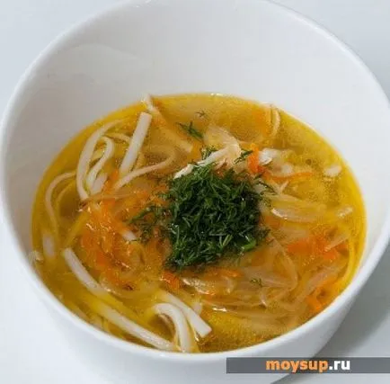 Udon tészta leves és a csirke - az eredeti japán recept