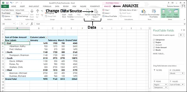Összefoglaló táblázatok Excel adatok frissítése