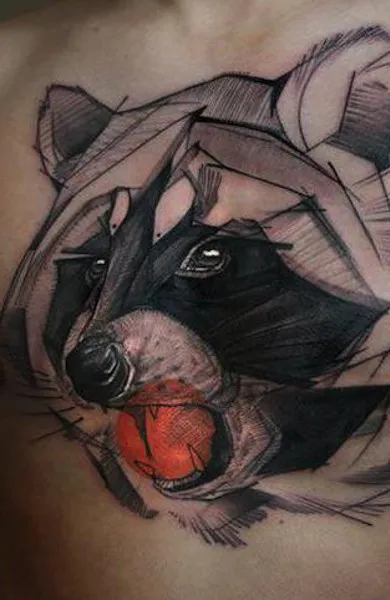 Tatuaj Raccoon - valoare desene sau modele tatuaj și fotografii