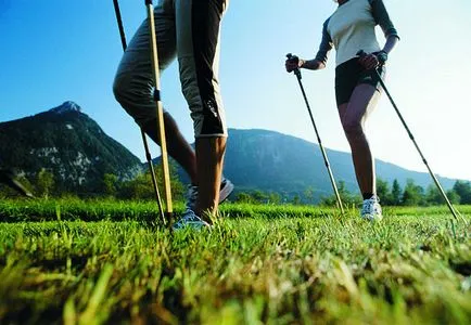 Technika Nordic walking botokkal, hogyan kell járni a Nordic botokat