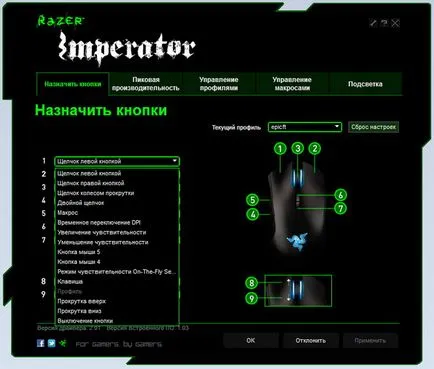 Test és felülvizsgálat Razer Imperator 2012 prémium egér játékosok számára, laboratóriumi Chekanova