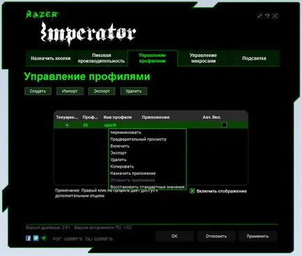 Test és felülvizsgálat Razer Imperator 2012 prémium egér játékosok számára, laboratóriumi Chekanova