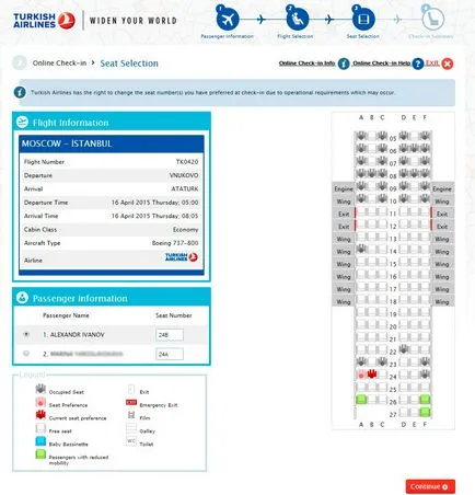 Înregistrare Turkish Airlines on-line - cum să se înregistreze pentru companiile aeriene turcești on-line