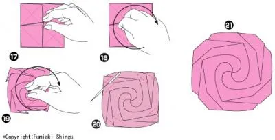 Lecția diagrama origami a crescut de hârtie