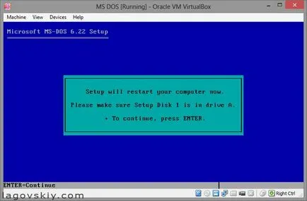 Instalarea ms dos in virtualbox