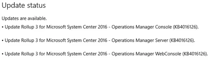 Instalarea pachetul de actualizare 3 pentru SCOM 2016 - l pe blog