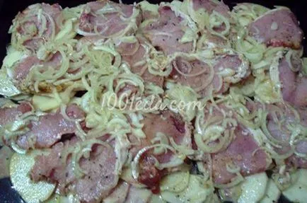 Печено свинско филе с картофи и сирене кожа - топли ястия 1001 храна