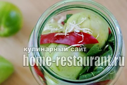 tomate verzi umplute pentru reteta de iarna cu o fotografie