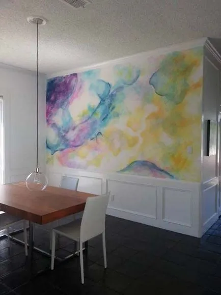 Akvarell falak - világos és szokatlan módon díszíteni a házat