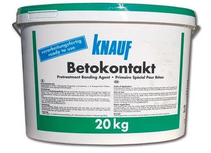 Beton-érintkező - körének és anyagfelhasználás