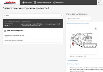 DTCs в Autodata, Autodata онлайн