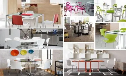 Tervezés asztalok és székek konyhai fotó kollekcióban