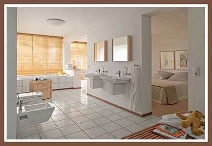 Proiectarea un dormitor cu baie, arta de interior