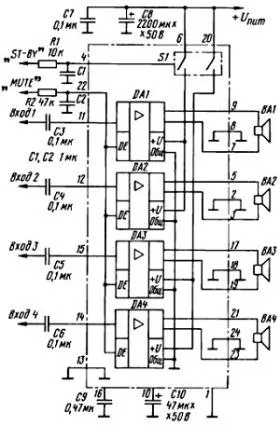 Interlavka, egy egyszerű erősítő egy chip vagy tda7384 tda7560