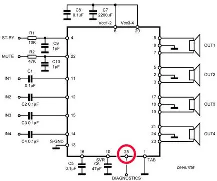 Interlavka, egy egyszerű erősítő egy chip vagy tda7384 tda7560