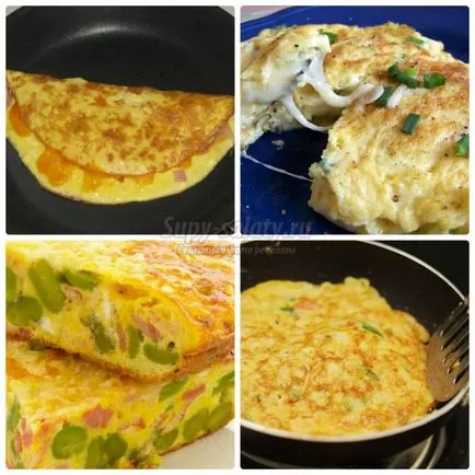 Főzni egy omlettet serpenyőben arany receptek lépésről lépésre fotók
