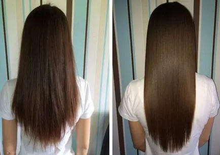 Ламиниране коса обратна връзка ефекти (снимки преди и след)
