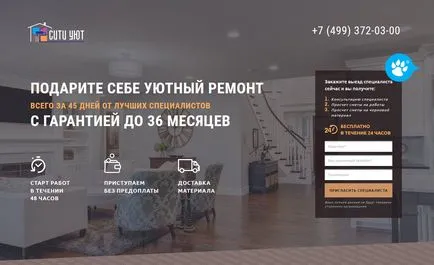 Aterizare pe reparare de apartamente - 22 exemplu, 13 erori în stabilirea Yandex directă, 9 erori de aterizare